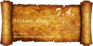 Töltési Alex névjegykártya